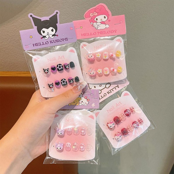 10 st Tecknade Lösnaglar Barn Bär Naglar Liten Flicka Jell style 1 10pcs