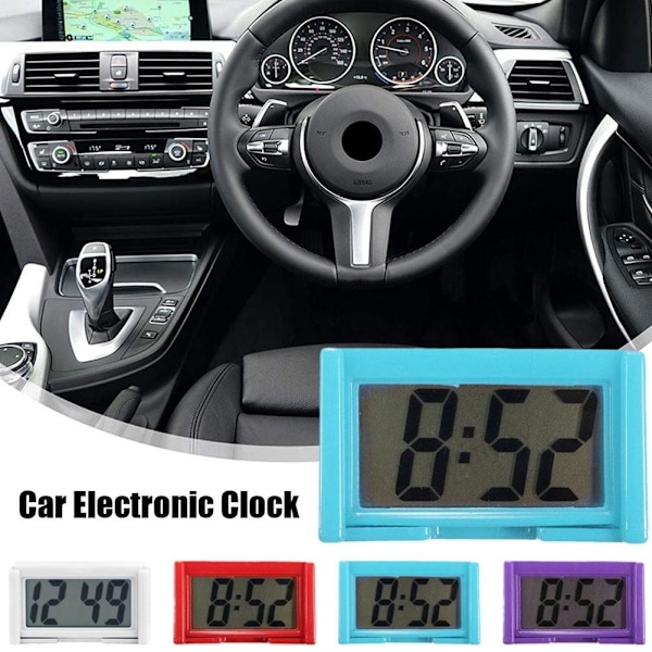 Mini Digital LCD Bordsklocka för Bilinstrumentbräda Datum Tid Kalendrar UK C 1pcs
