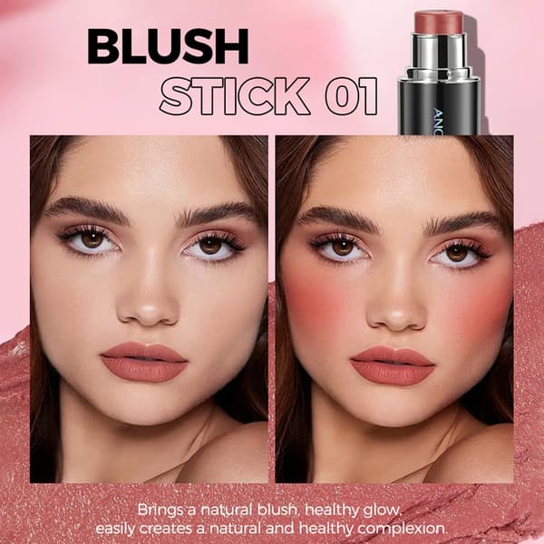 Moden cremeblush-stift, mat finish makeup til kinder, øjne, læber | Langtidsholdbar ikke-fedtende ansigtskonturstift til ældre kvinder, #1