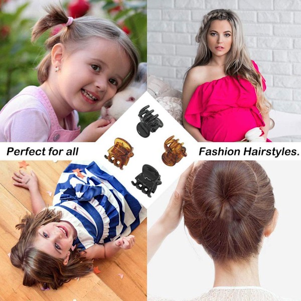 12 st plastklämmor för hår, miniklämmor, fashionklämmor för flickor brown Big