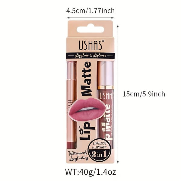 Lipgloss + læbeblyant + læbefarve + læbestift + langtidsholdbar læbepomade CS424A+B