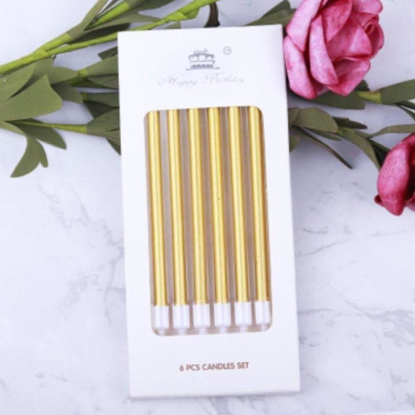 6 st Färgade Ljus Födelsedag Möhippa Bröllop Grattis Behöver Fest I1Q4 M3G3 W4T6 Rose Gold 6pcs