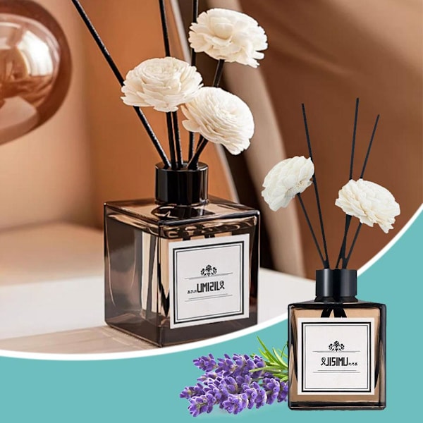 Toalettdoft med torkade blommor DIY Rattan Stick Blomdoft Ar Qinghuan white tea 1set