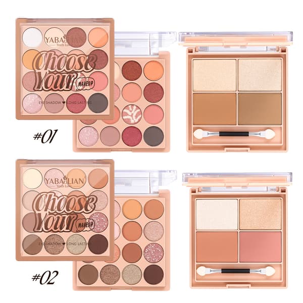 Multifunktionel makeup-palette med blush, øjenskygge og highlighter #2