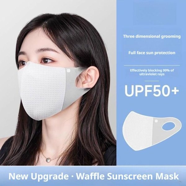 Andningsbar Ice Silk Mask Spårlös Anti Pollen Solskyddsmask Anti-UV~ Green One size
