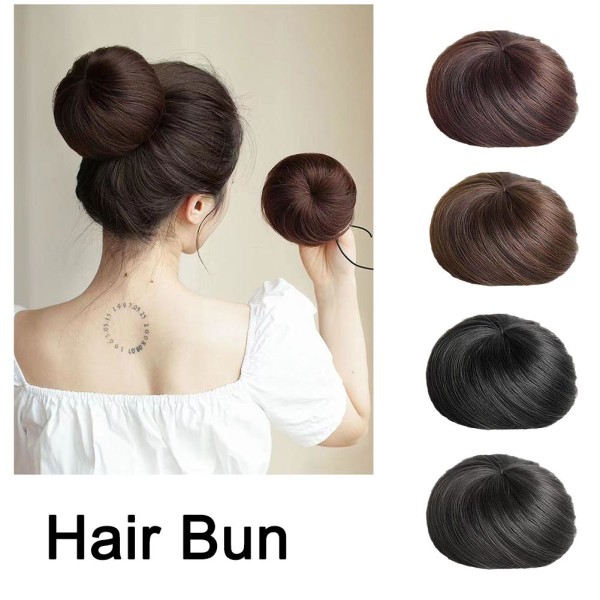 Syntetisk Chignon Donut Roller Hårstycken Elastisk Blond Bun Hai dark 1pcs