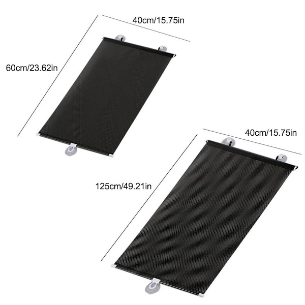 Universal Rullgardin Sugpropp Solskydd Mörkläggningsgardin Bil Sovrum Fönster Kontor Solavskärmning Infällbara Gardiner 40*60cm 1set 2pcs