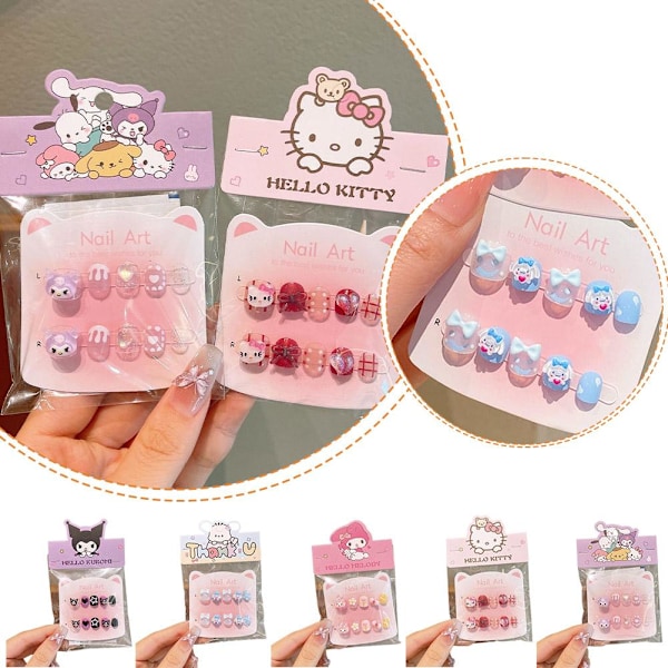 10 st Tecknade Lösnaglar Barn Bär Naglar Liten Flicka Jell style 2 10pcs
