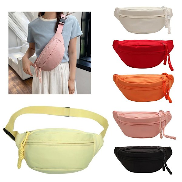 Män Kvinnor Pack Bälte Midjeväsk Cross Body Sling Axel Travel S red 33*16*15*9cm