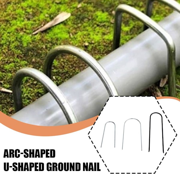 10-pack Trädgårdsspik, Galvaniserade Gårdsklammer U-formade Staket Dr 20cm 1set