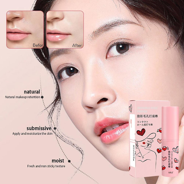 Osynlig Pore Primer Stick Pore Eraser Vattentät Smink Primer>`~ Ansikte N0C0❀