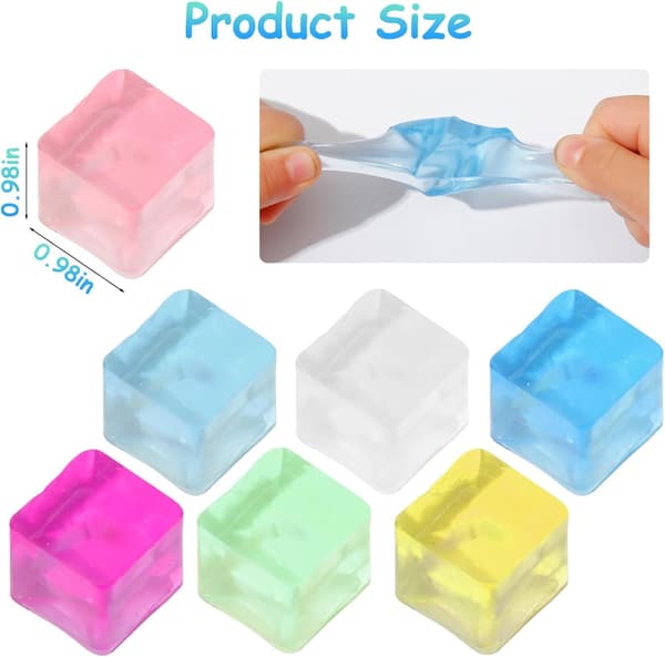 Isbit Sensoriska Leksaker 24 st Squishy Fidget Stresskub för Vuxna Barn Ångest Stresslindring Handterapi Sensorisk Squishy Boll Klassrumsprislåda T