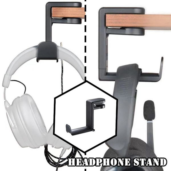 360° Roterande Hörlursställ Skrivbord Headset Hållare Gaming Headset Skrivbords Hängare Krok För Y1H2