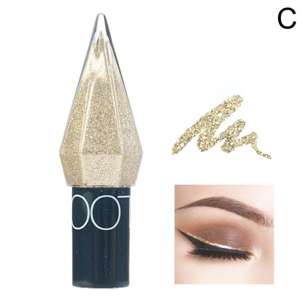 Glitter flytande eyeliner, metallisk skimrande vit silver guld Diamo gold One-size