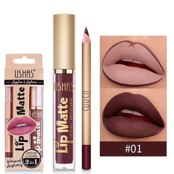 Lipgloss + læbeblyant + læbefarve + læbestift + langtidsholdbar læbepomade CS424A+B