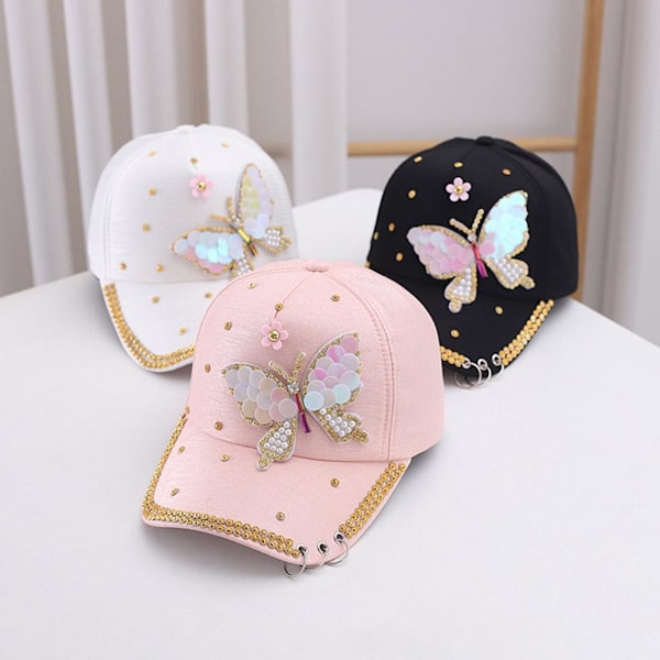 Heta Säljande Heta Hattar Dam Sommar Koreansk Stil Fjäril Baseball Keps. Pink 1pcs