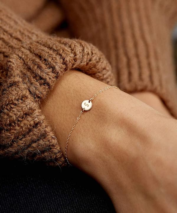 Initial Charm Armbånd 18K Guldbelagt Rustfrit Stål