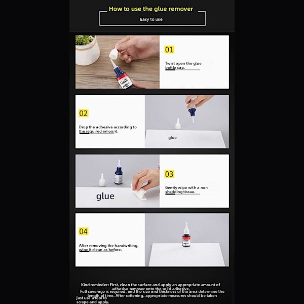 Superlim-borttagare, Glue Off Limborttagare, Limborttagare Degumm