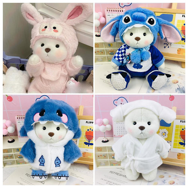 Lina Bear Plyschdocka Kläder Björnen I Kostym 30cm Dockkläder R blue sticky only clothes