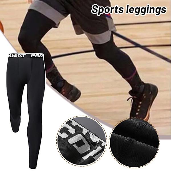 Männs Sport Basket Leggings Kompressionshorts Byxor Löpning BlackL XXXL