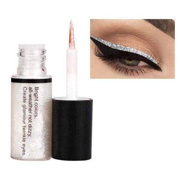 Eye Shiny Kosmetiska Liners Silver Pigment Guld Ros Flytande Färg 02# one-size