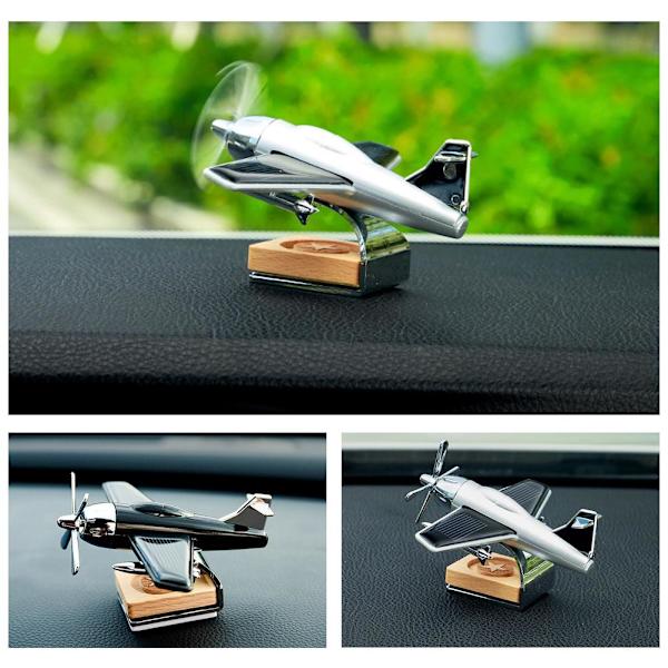 Bilinstrumentbräda Flygplansdekoration Solcellsdriven Luftfräschare Diffuser Aromaterapi Black 1pcs