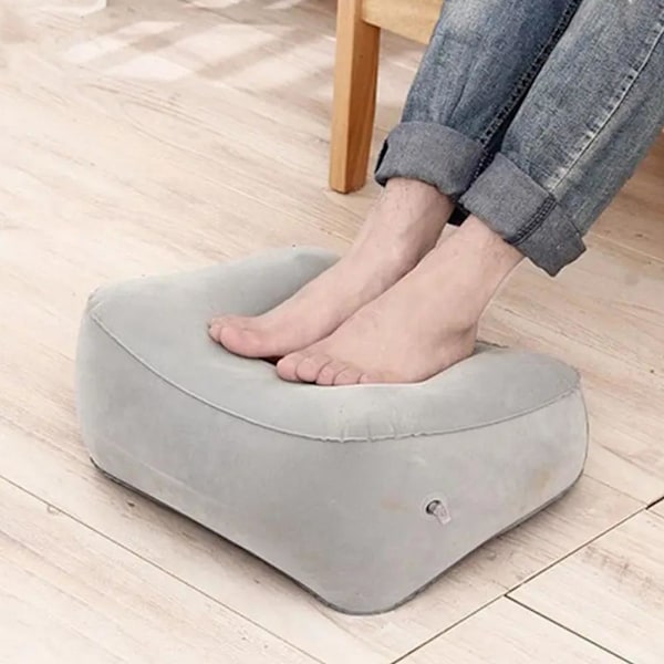 Bärbar mjuk fotstöd kudde PVC uppblåsbar fotstöd vikbar P grey one-size