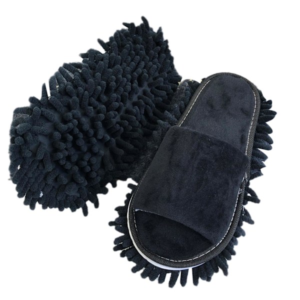 Tvättsbara Mikrofiber Dammmopptofflor Lata Snabbstädning Golv black2 39-42