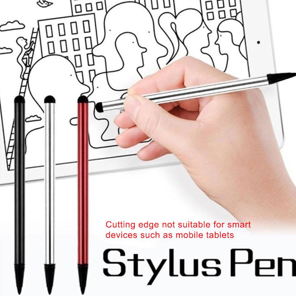 Enkel Dubbelverkande Pekskärmspenna Mobiltelefon Stylus Rörpenna Touch Q4b5 red One-size