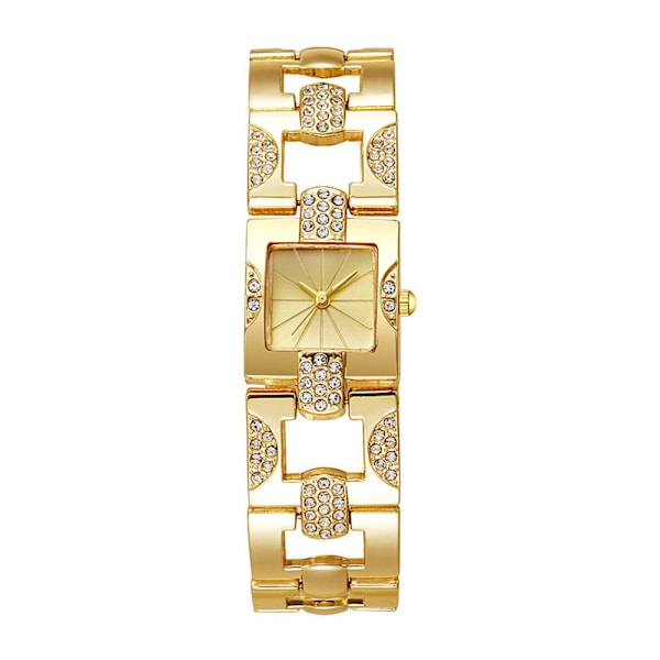 Fyrkantigt Armband Lyxig Atmosfärisk Damklocka Medeltida Stil Kvarts Armbandsur C3v3 Golden One size