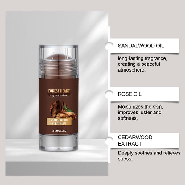Sandeltræ Solid Parfume-Skovhjerte Duft 4-8 timer-Netto:15g/0.53oz C1E1
