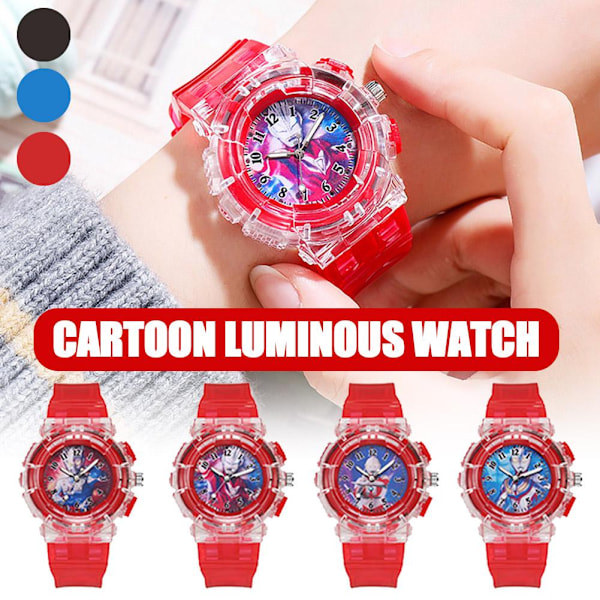 Tecknade Barn Spiderman Klocka LED Ljus Barnklockor För Pojkar Flickor Studenter Analog Klocka Z9O9 A One size