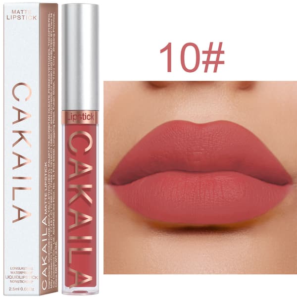 Makeup Läppglans 18 Nyanser Matt Läppstift, Överföringsresistent, Läppglans #10 10#