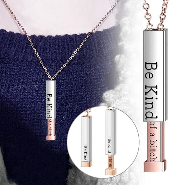 Var Snäll, Typ En B-Halsband, Var Snäll...Typ En B*tch Dold Meddelande Halsband Golden One size