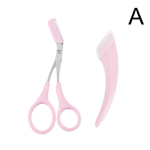 Crescent Ögonbryns Trimmer Med Ögonbrynskam Och Mikro Skrapa Öga pink One-size