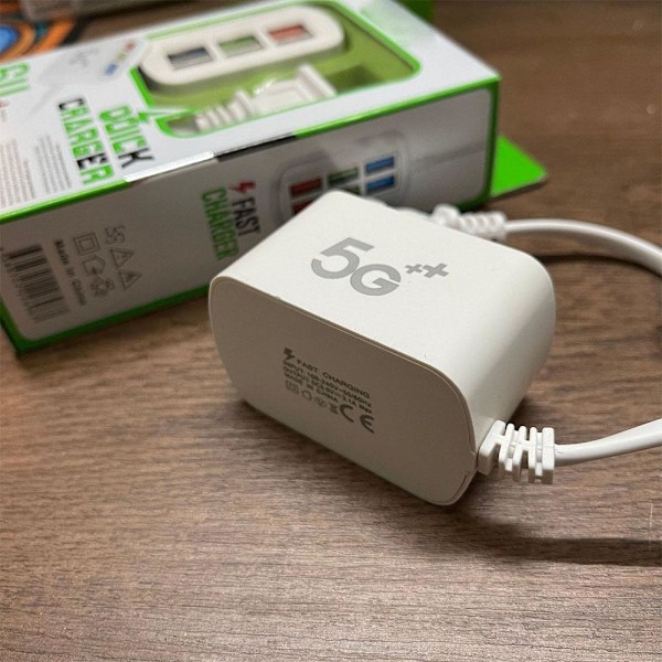 Universal laddare för smartphone, 6 USB-portar, laddningsstation