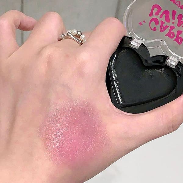 Magic Cheek Sort Blush Vandtæt Glat Blusher Jelly Creme Hjerteformet Sort Blush