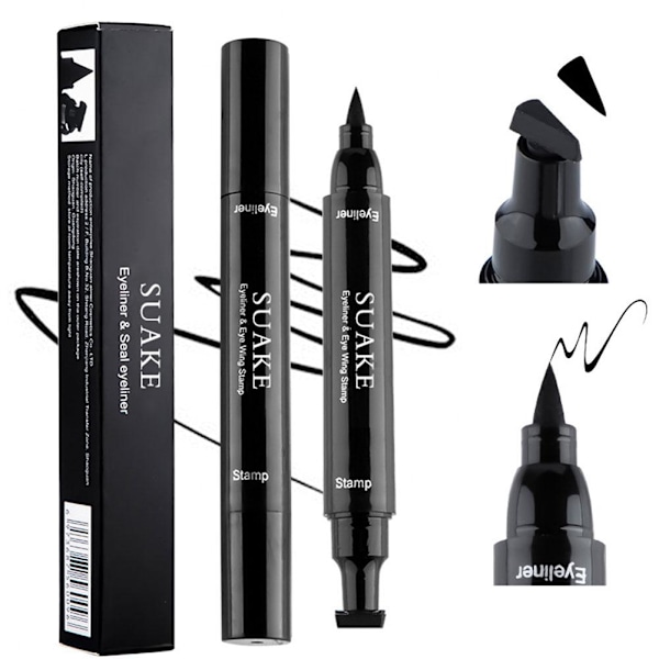 SUAKE 2-i-1 Dubbelsidig Magisk Eyeliner Tätningstämpel Eyeliner BlackA 1# small sealing head