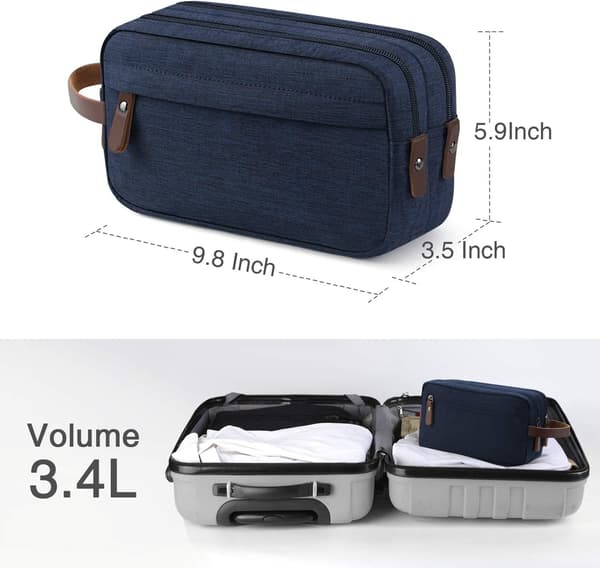 Toalettmappe for menn, Dopp Kit, baderomsvesker (blå vannavstøtende)