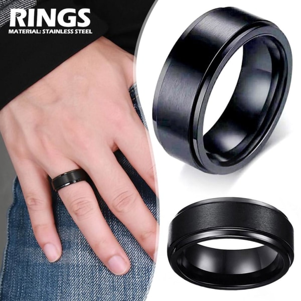 Anti-ångest Spinner Fidgets Roterande Ringar Unisex svart rost Black3 13