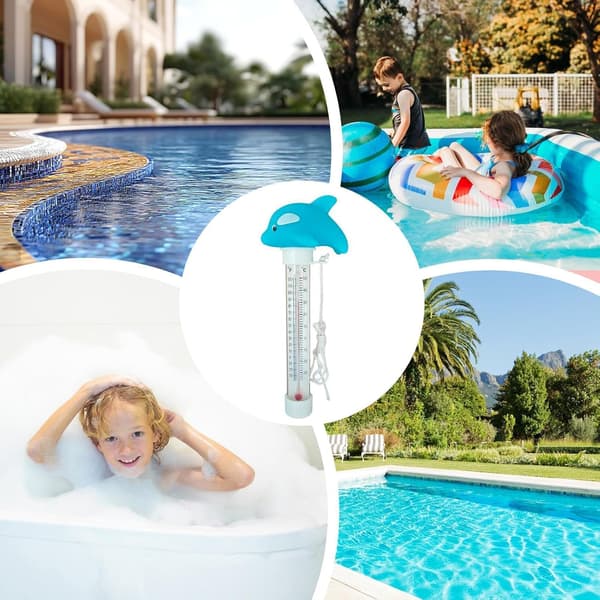 Pooltermometer, söt djurdesign, stor flytande, lättläst urtavla.