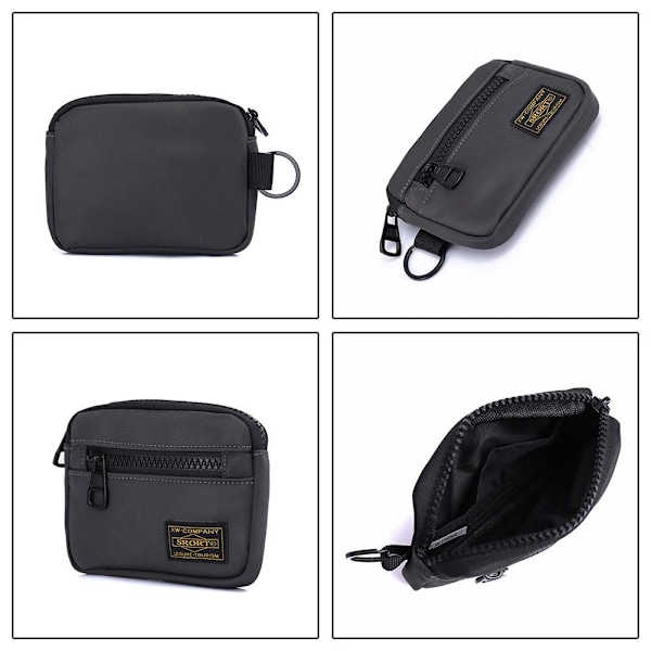 Casual Myntbörs för Män Canvas Dragkedja Plånbok Retro Nyckelhållare Sm Dark Blue One size