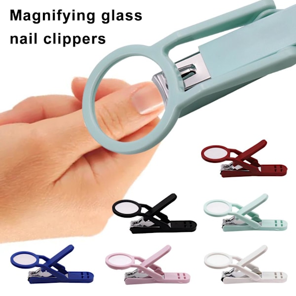 Nagelklippare med förstoringsglas, portabel nagelklippare med förstoringsglas, nagelfil i stål och tånagel i rostfritt stål deep blue 1pc