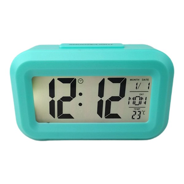 Digital Väckarklocka Batteridriven Snooze Nattlampa Design 5 Färger blue One-size