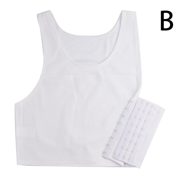 Kvinnor Lesbisk Tomboy Bröst Binder Slim Fit FTM Väst Unders Crop HOT white S
