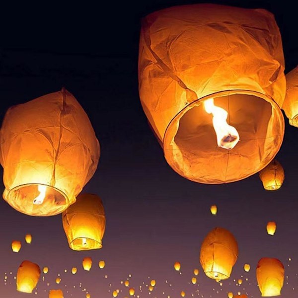 10 st Önskelyktor Kongming Lykta Ballonger Släpp i Himmelen Minnes Fe Red 10 pcs