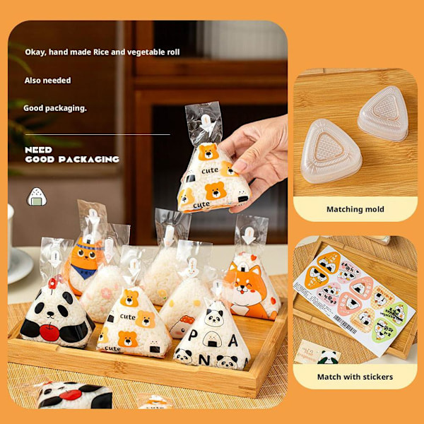 50 st/set Triangel Onigiri Ris Grönsaksrulle Förpackningspåse Bil B 50pcs