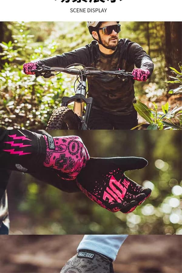 Cykelhandskar, motorcykelhandskar, terräng, downhill mountainbike-utrustning skydd - röd - m