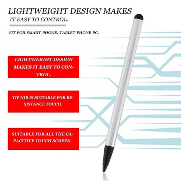 Enkel Dubbelverkande Pekskärmspenna Mobiltelefon Stylus Rörpenna Touch Q4b5 red One-size