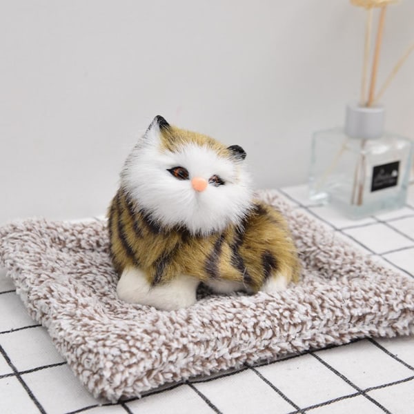 Simulering Sovande Katt Plysch Bambu Charcoal Doll Bil Dashboard white onesize